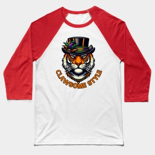 Mardi Gras Tiger Baseball T-Shirt